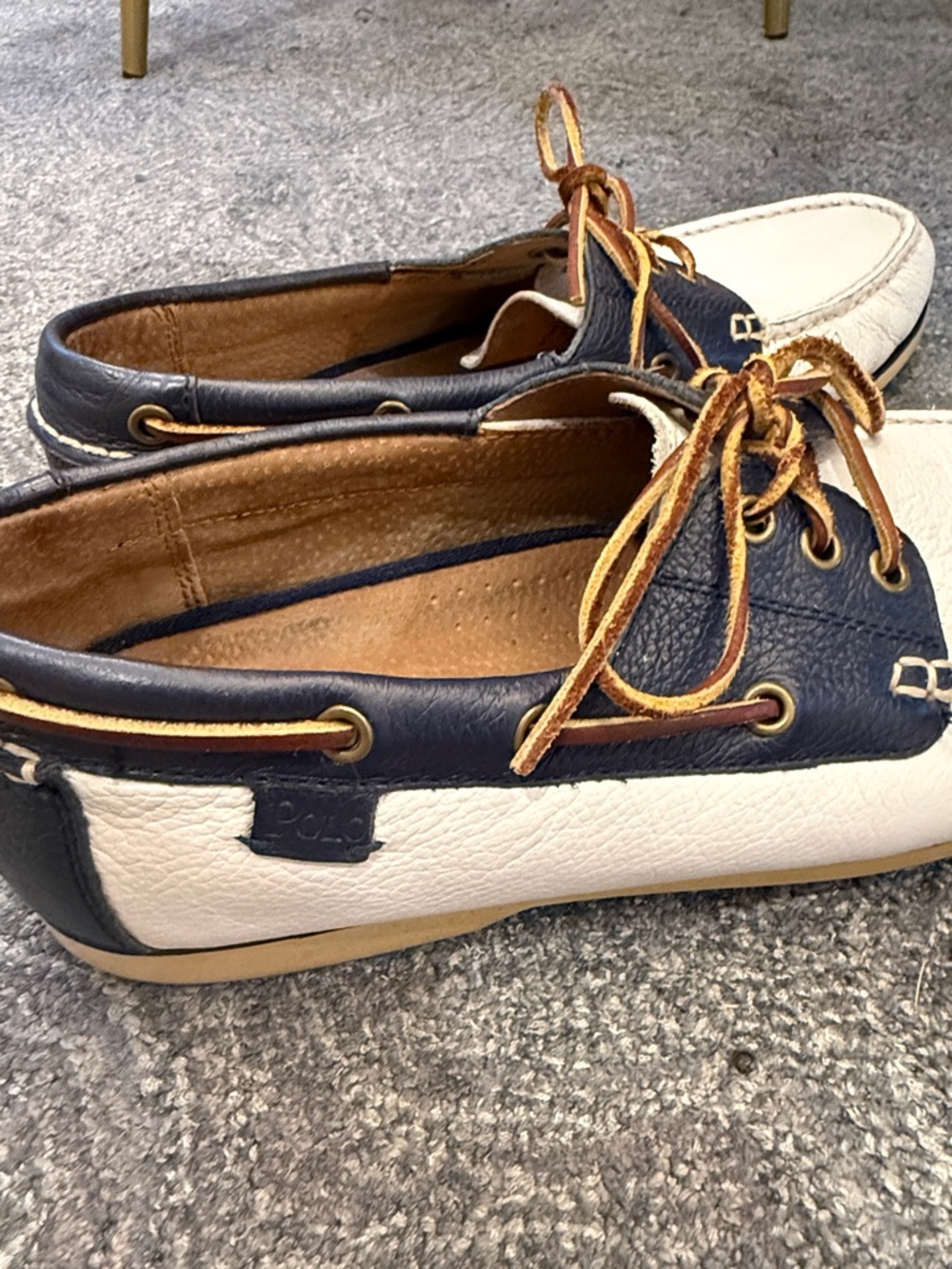 Nautical Preppy Polo by Ralph Lauren Leather Boat Shoes - Picture 7 of 9